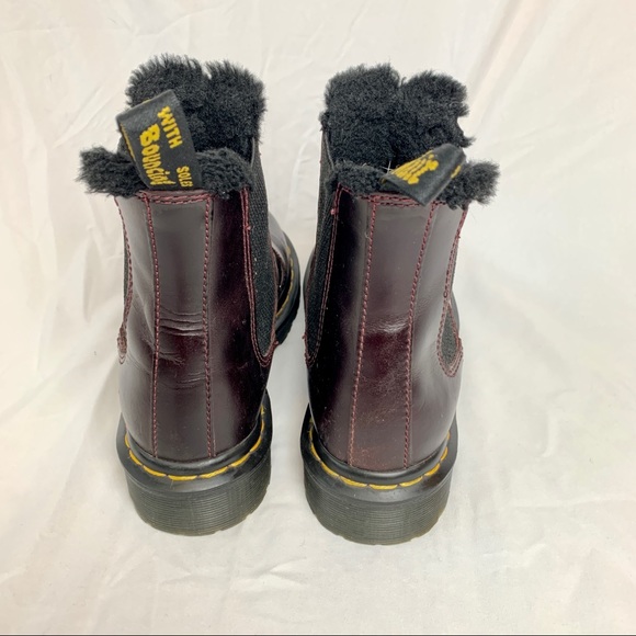 Dr. Martens Leonore Faux Fur Chelsea Oxblood - Picture 3 of 5